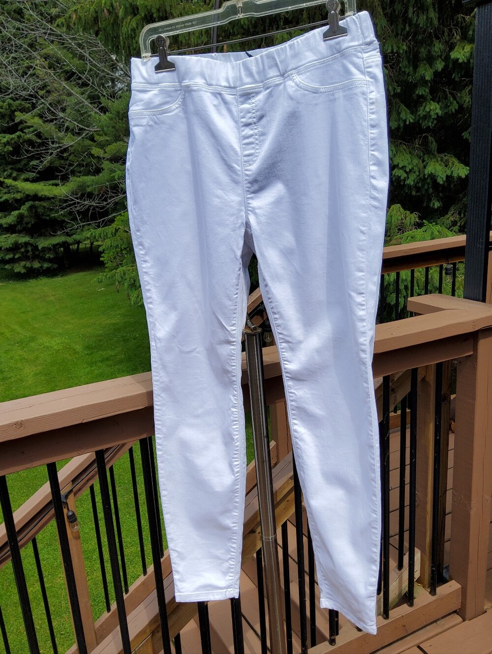 Eileen Fisher White Pull On Organic Cotton Jeans